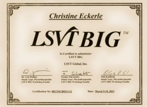 LSVT BIG Zertifikat